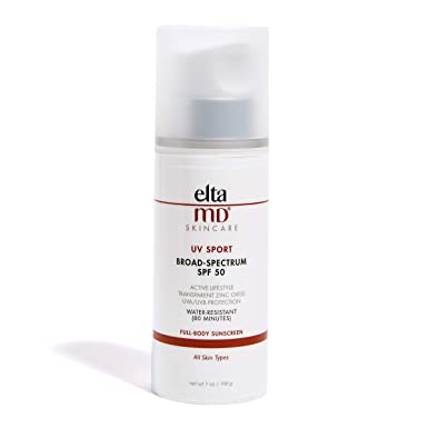 EltaMD UV Sport Sunscreen Lotion, Broad-Spectrum SPF 50, Non-Greasy, Mineral-Based Zinc Oxide Formula, Water-Resistant