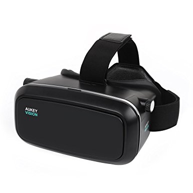 AUKEY VR Headset 3D Glasses Adjustable Goggles for iPhone 6, Sumsung, LG and Other 3.5 - 6" Smartphones