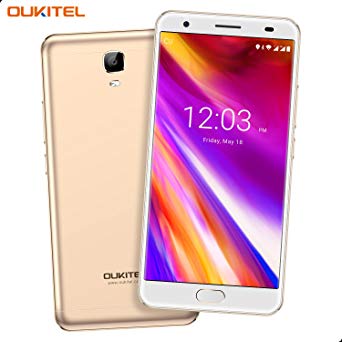 Unlocked Cell Phones, Oukitel OK6000 Plus 6080mAh Big Battery Smartphone 5.5" Full HD Dual SIM Android 7.0 Octa Core 4GB RAM 64GB ROM Mobile Phone 9/2A Quick Charge Fingerprint OTG-Gold
