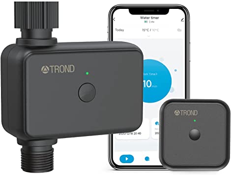 TROND Smart Sprinkler Water Timer with Wi-Fi Hub, Automatic Hose Faucet Timer with Rain Delay, Programmable Irrigation Timer with Irrigation&Mist Mode for Outdoor Garden, Lawn