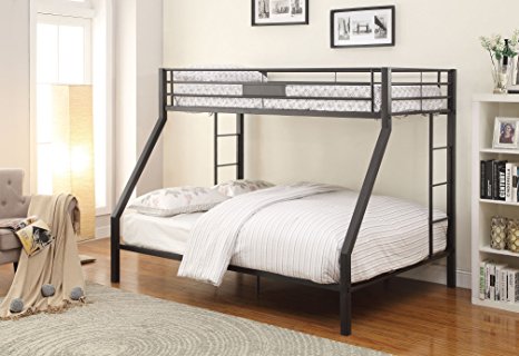 ACME Furniture 38000 2 Cartons Limbra Bunk Bed (Set of 1), Twin X-Large/Queen, Black Sand