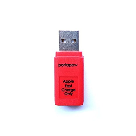 PortaPow Fast Charge Only USB Adapter for Apple iPhone, iPad, iPod, OnePlus One