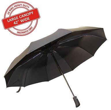 Sevitti Travel Automatic Umbrella - Instantly Dry 10-Rib 42 Wide