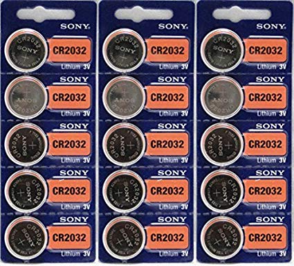 15 Genuine Sony CR2032 3v Lithium 2032 Coin Batteries Freshly Packed by Sony Size: 15 Pack Model: (Electronics Consumer Store)