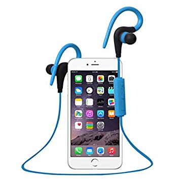 Earphones, Robiear Bluetooth Ear Hook Wireless Sports Jogging Stereo Waterproof Headset Earphone Earbud Headphones Blue