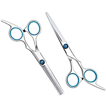 6" Professional Barber Hair Thinning and Cutting Scissors Set,Razor Edge and Teeth Edge,Thinning Hair Scissors Shears,Hairdressing Scissors Set