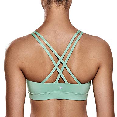 CRZ YOGA Women's Wirefree Padded Strappy Back Workout Yoga Sports Bra