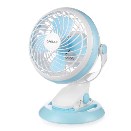 Opolar Desk Clip and Wall Mountable Mini USB Fan 3-in-1 Modes USB Powered 2 Fan Speeds Large Airflow Quiet Operation Perfect for Personal Cooling Biggest USB Fan in the Market 1 Year Replacement for Defects