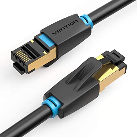 VENTION Ethernet Cable, Cat 8 Network RJ45 SFTP LAN Patch Cable Support High-Speed 25Gbps 2000MHz for Switch, Modem, Router, PC, Patch Panel, PS4, Xbox, Data Center and More (1m)