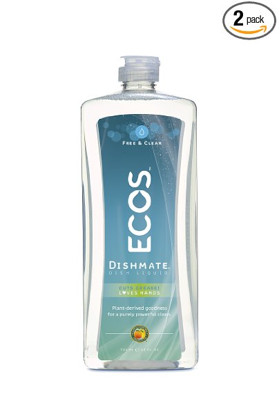 ECOS Dishmate Dish Liquid, Free and Clear 25 oz. (Pack of 2)