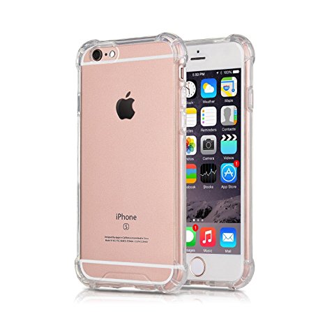 iPhone 6S Plus Case iPhone 6 Plus Case, CaseHQ Transparent Clear Enhanced Grip Protective Defender cover Soft TPU Shell Shock-Absorption Bumper Anti-Scratch Clear Back Air Cushioned 4 Corners