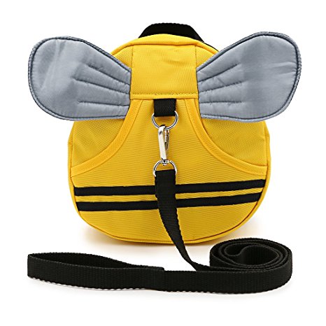 Sumnacon Toddler Backpack, Baby Anti-lost Backpack, Mini Travel Safety Bag, Baby Walking Safety Harness Reins Strap Backpack Assistant with Safety Leash … (Bee with Silver Wings)