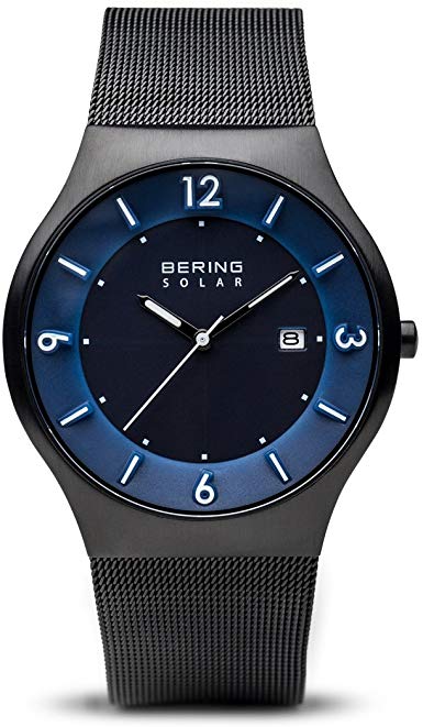 BERING Mens Analogue Solar Powered Watch with Stainless Steel Strap 14440-227