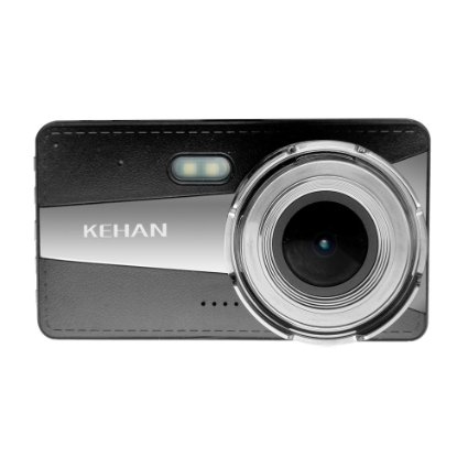 KEHAN K300 Full HD 1080P Dual Lens Ultrathin Car DVR Dash Cam Dashboard Camcorder 120 Degree Wide Viewing Angle 4.0" Screen with G-Sensor Night Vision Motion Detection with 16GB Memory Card