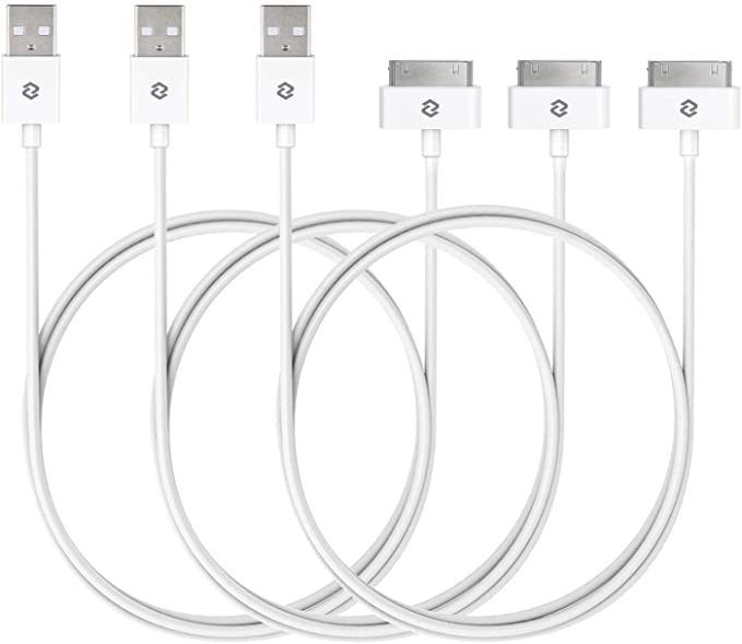 JETech USB Sync and Charging Cable for iPhone 4/4s, iPhone 3G/3GS, iPad 1/2/3, iPod, 3.3 Feet, 3-Pack, White