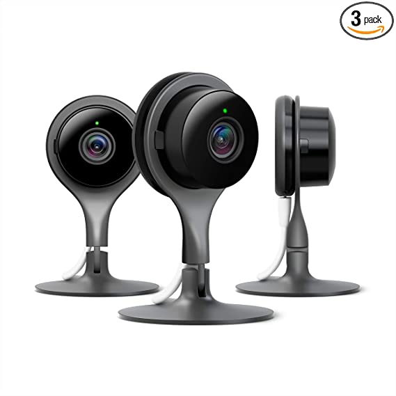 Google Nest Cam Indoor 3 Pack - Wired Indoor Camera for Home Security - Control with Your Phone and Get Mobile Alerts - Surveillance Camera with 24/7 Live Video and Night Vision