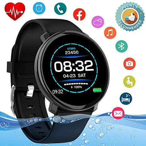 Smart Watch,Fitness Activity Tracker Watch with Heart Rate Blood Pressure Monitor Waterproof Sport Fitness Tracker Watch Smart Bracelet Wristband for Android iOS Phones Samsung Huawei Men Women Kids