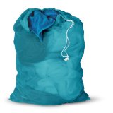 Honey-Can-Do LBG-02811 Mesh Laundry Bag with Drawstring 24 by 36-Inch Ocean Blue