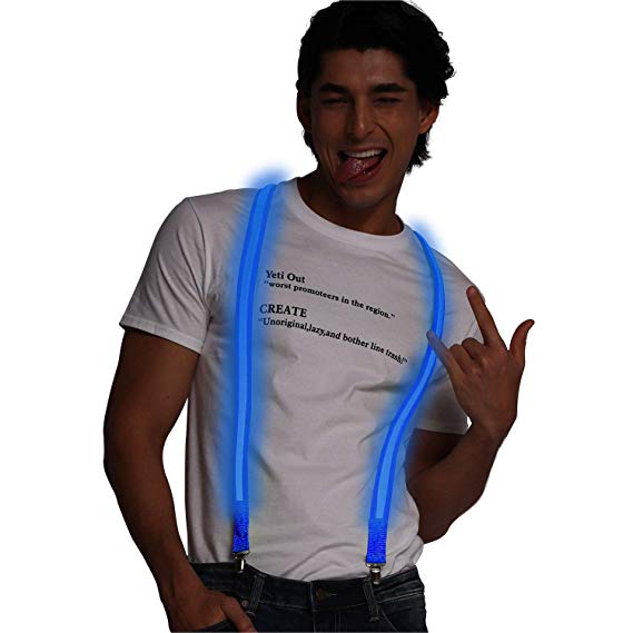 Light up Suspenders USB Rechargeable Led Suspenders Neon Suspenders LED Suspenders for Men & Women