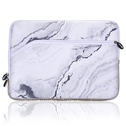 Cosmos® Neoprene Protective Laptop Notebook Sleeve Case Bag for For All 13-inch Laptops-Macbook Pro 13''/Macbook Air 13''/Macbook Pro Retina Display 13'', White Marble Pattern