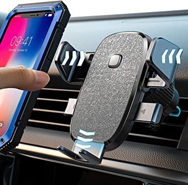 Car Vent Phone Mount Holder, LISEN Universal Phone Mount Holder for Car, Hands Free Car Cell Phone Holder Mount with Newest Metal Clip Compatible for iPhone 13 Pro Max and More 4-7'' Smartphone