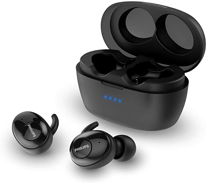 Philips Audio T3215 Bluetooth 5.1 Wireless in-Ear Earbuds, TWS Stereo Headphones, IPX4, Up to 24 (6 18) hrs of Playtime (USB-C Charging) - Black (TAT3215BK)