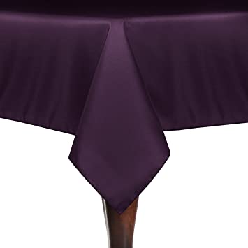 Ultimate Textile -2 Pack- 60 x 102-Inch Rectangular Polyester Linen Tablecloth, Aubergine Eggplant