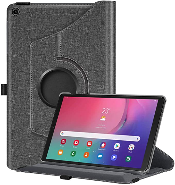 Fintie Rotating Case for Samsung Galaxy Tab A 10.1 2019 Model SM-T510(Wi-Fi) SM-T515(LTE) SM-T517(Sprint), Premium PU Leather 360 Degree Swivel Stand Cover, Gray