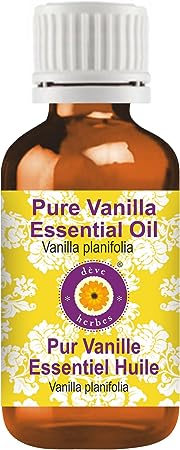 Deve Herbes Pure Vanilla Essential Oil (Vanilla planifolia) Steam Distilled 30ml (1 oz)