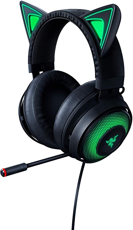 Razer Kraken Kitty Ears Chroma USB Gaming Headset RGB w Microphone Black