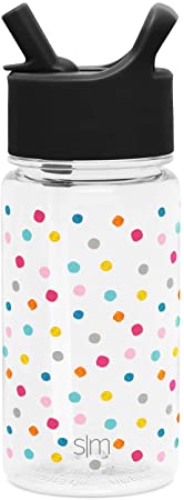 Simple Modern 16oz Summit Kids Tritan Water Bottle with Straw Lid for Toddler - Dishwasher Safe Travel Tumbler - Polka Play