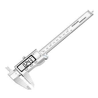 Electronic Digital Vernier Caliper HURRISE Auto Off Featured Stainless Steel Body Measuring Gauge Tool with Extra Large LCD Screen | 0-6 Inch/150 mm | Inch/Millimeter Conversion