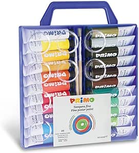 PRIMO Fine Tempera Paint Tube Carry Case, 22-Colors, Vibrant Colors, For Young Artists