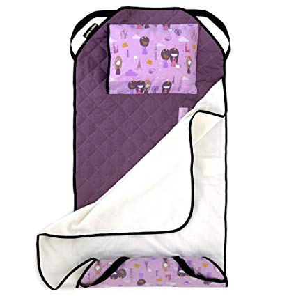Urban Infant Tot Cot Modern Preschool/Daycare Toddler Nap Mat with Elastic Corner Straps | 52 x 22 Inches - Violet