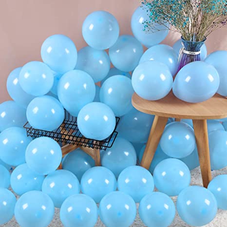 5 Inch Mini Blue Party Pearl Balloons,200 pcs Light Blue Macaron Latex Balloons for Birthday Wedding Engagement Anniversary Christmas Festival Picnic or any Friends & Family Party Decorations Supplies