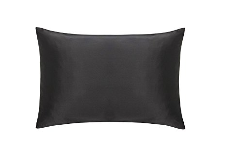 COSFY 100% Mulberry Silk Pillowcase for Hair King 20in x 36in ,Black,1pc