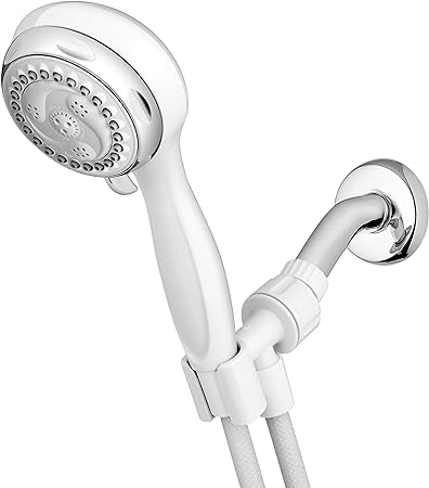 Waterpik Handheld Shower Head with Hose 1.8 GPM PowerSpray, White, NVL-651E