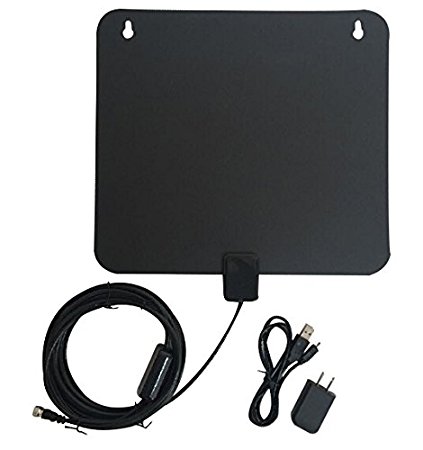 Nov8tech Amplified HDTV Antenna - 50 Mile Range with Detachable Amplifier Power Supply for the Highest Performance 15-25 DB Antenna and 13ft Coax Cable and USB.