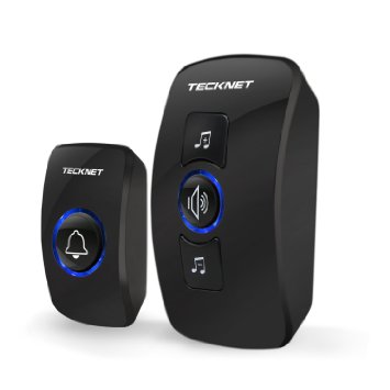 Wireless Doorbell, TeckNet Wall Plug-in Cordless Door Chime at 500-feet Range with 52 Chimes