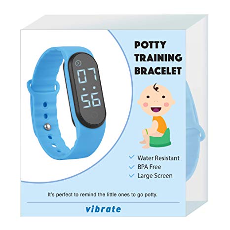 The New Designed Potty Training Bracelet (Blue) with Vibrating Function and Small Sized Watchband - Made with 100% Non-Toxic, BPA/Latex Free Silicone Rubber