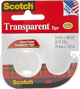 Scotch Transparent Tape, 3/4 in x 300 in, 1 Dispenser (157S)