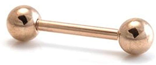 Rose Gold Titanium Straight Barbell - 1.6mm x 10mm - Internally Threaded - Pierced & Modified Body Jewellery