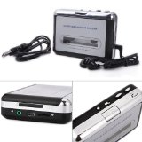 HDE Handheld Portable USB 20 Cassette Tape Deck to MP3 Digital Converter with Headphone Earbuds