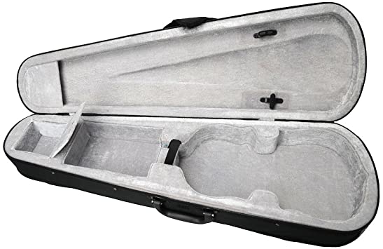 YR-Seasons NEW Lightweight 4/4 Full Size Violin Triangle Shape Violins Hard Case (BLACK Exterior GRAY Interior)