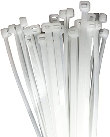 20 Inch Heavy Duty Self-Locking Nylon Cable Zip Ties, Width 0.2Inch, 50 Pieces (White)