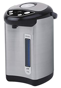 SPT Hot Water Dispenser SP-5020 Stainless with Multi-Temp Feature (5.0L), 16.93 x 10.24 x 10.24 Inch, Black