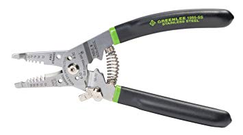 Greenlee 1955-SS Pro Stainless Wire Stripper, Cutter and Crimper Curve, 10-18AWG, 7.5-Inches