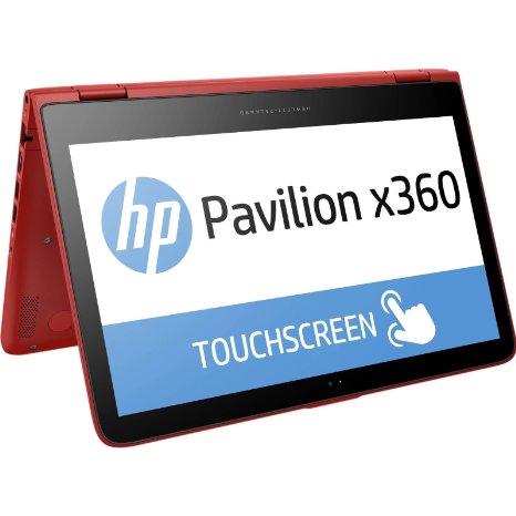 2016 New Edition HP Pavilion 13 x360 13.3" 2-in-1 Touchscreen Convertible IPS Notebook Computer, Intel Core i3-6100U 2.3 GHz, 4GB RAM, 1TB HDD, Windows 10 Home, Red