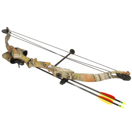 25 lb Black  Camouflage Camo Archery Hunting Compound Bow Quiver Armguard 2 26quot Arrows  Bolts 75 55 40 lbs Crossbow
