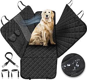 Utopia Home Dog Car Seat Cover, Waterproof Hammock 600D Heavy Duty Non Slip Scratch Proof Durable Back Seat Pet Cover for Cars, Trucks and SUVs (54 W x 58 L Inches, Black)
